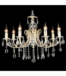 Candelabru Palla,7 becuri dulie E14, 230V,D.66cm, H.53 cm,Alb-Auriu