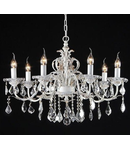 Candelabru Vivaldi,7 becuri dulie E14, 230V,D.70cm, H.51 cm,Alb