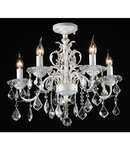 Candelabru Vivaldi,5 becuri dulie E14, 230V,D.49cm, H.57 cm,Alb