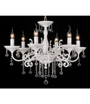 Candelabru Bellona,6 becuri dulie E14, 230V,D.66cm, H.50 cm,Alb