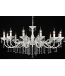 Candelabru Bellona,12 becuri dulie E14, 230V,D.110cm, H.58 cm,Alb