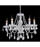 Candelabru Contrast,5 becuri dulie E14, 230V,D.60 cm, H.45 cm,Alb