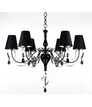 Candelabru Intreccio,6 becuri dulie E14, 230V,D.87 cm, H.65 cm,Negru