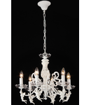 Candelabru Angel,6 becuri dulie E14, 230V,D.54 cm, H.43 cm,Alb