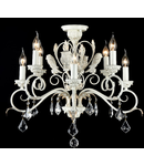 Candelabru Athena,8 becuri dulie E14, 230V,D.70 cm, H.59 cm,Alb-auriu