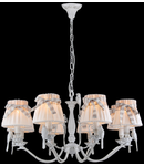 Candelabru Bird,6 becuri dulie E14, 230V,D.37 cm, H.61 cm,Alb