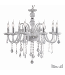 candelabru Giudecca, 8 becuri, dulie E14, D:770 mm, H:700/1350 mm, Transparent