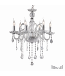 candelabru Giudecca, 6 becuri, dulie E14, D:580 mm, H:700/1350 mm, Transparent