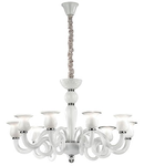 candelabru Teseo, 9 becuri, dulie E14, D:880 mm, H:800/1600 mm, Alb