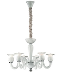 candelabru Teseo, 6 becuri, dulie E14, D:650 mm, H:700/1500 mm, Alb