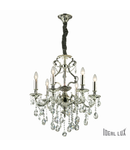 candelabru Gioconda, 6 becuri, dulie E14, D:620 mm, H:930/1180mm, Argint