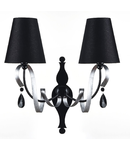 Aplica Elegant Intreccio,2 x E14, 230V, D.23 cm,H.40 cm,Negru