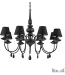 candelabru Blanche, 8 becuri, dulie E14, D:920 mm, H:900/1400 mm, Negru