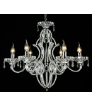 Candelabru Modern Peak,6 becuri dulie E14, 230V,D.67cm, H.57 cm,Nichel