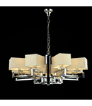 Candelabru Modern Meggapolis,8 becuri dulie E14, 230V,D.84cm, H.38 cm,Nichel