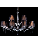 Candelabru Modern Arte,8 becuri dulie E14, 230V,D.80cm, H.54 cm,Crom