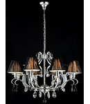 Candelabru Modern Mina,8 becuri dulie E14, 230V,D.80cm, H.56 cm,Nichel