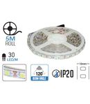 Banda LED - 30 LED-uri/m, rosu, non-rezistent la apa, 4.8W/12V