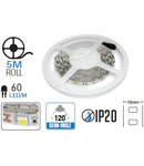 Banda LED - 60 LED-uri/m, alb rece, non-rezistent la apa, 9.6W/12V