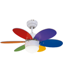 Lustra  cu ventilator 1 bec , 3 viteze Rainbow  Multicolor 76cm X-28-38cm 