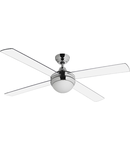 Lustra  cu ventilator 2 becuri E27 3 viteze Cross Transparent  122cmx29-42cm 