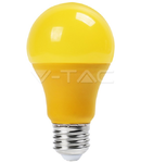 Bec cu LED galben  - 9W E27 A60 termoplastic lumina galbena  VT-2000