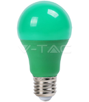 Bec cu LED verde  - 9W E27 A60 termoplastic lumina verde  VT-2000