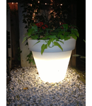 Ghiveci lampa de gradina  DUBAI , 1 bec, dulie E27, Diametru 65cm,H70cm Alb