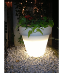 Ghiveci lampa de gradina  DUBAI , 1 bec, dulie E27, Diametru 85cm,H90cm Alb