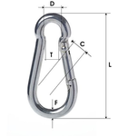 CARABINA ZINCATA CU CLAPETA 6MM / 8MM/8/9MMX6