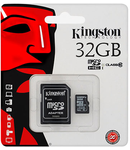 MICROSD CARD 32GB CLASS 10 ADAPTOR KINGSTON