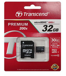 MICRO SD CARD 32GB CLS10 ADAPTOR TRANSCEND