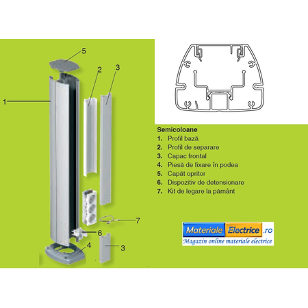 Minicoloana 12 module aluminiu anodizat H70cm