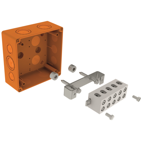 Doza derivatie 101x101x62 mm , rezistenta la foc cu borna ceramica, IP 66