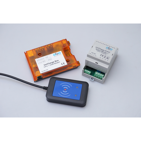 i-CHARGE pack with OCPP 1.5/GSM-modem, RFID-reader and EVCC