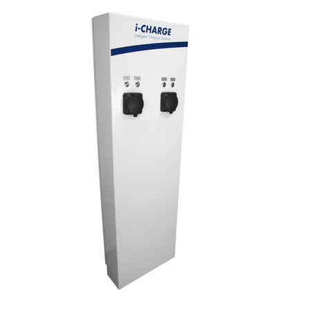 Schrack - I-charge public lat, 2x tip2 22kw, inox, mcb, rcd