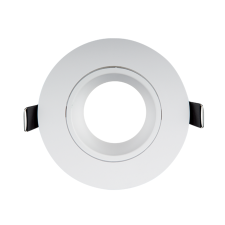 PLASTIC DOWNLIGHT ROUND METAL RING D90mm WHITE