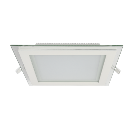 LED PANEL DE STICLA PATRAT 18W 2700K-3000K ALB 200MM/200MM +KIT EMERGENTA