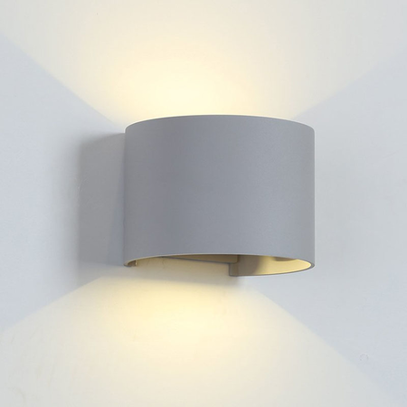 LAMPA PERETE ROTUNDA 2X5W 4000K IP 54 GRI