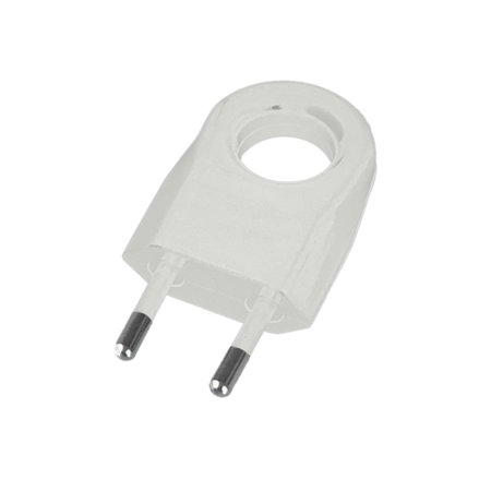 Two pin plug with extraction ring 6a white