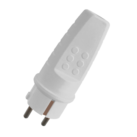 Rubber schuko plug 16a white