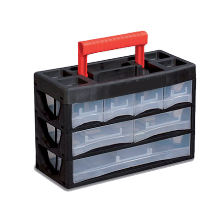 Plastic organizer with dividers 3x11 sections