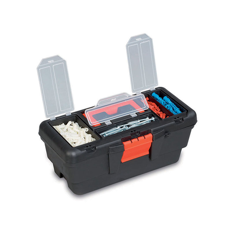 Plastic tool box with organizer 13