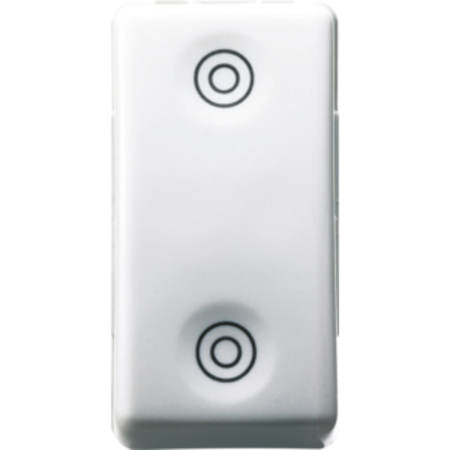 Intrerupator cu revenire 1P 250V ac - NO+NO 10A - WITH INTERLOCK - SYMBOL DOUBLE CIRCLES - 1 MODULE - SYSTEM WHITE