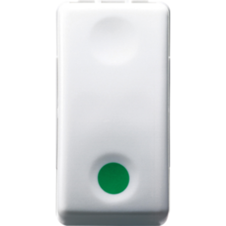 Intrerupator cu revenire 1P 250V ac - NO 10A - AUXILIARES CONTACT NC - START - SYMBOL GREEN - 1 MODULE - SYSTEM WHITE