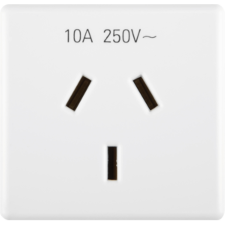 AUSTRALIAN STANDARD Priza 250V ac - 2P+E 10A - FLAT PLUG - 2 MODULES - SYSTEM WHITE