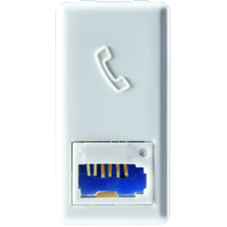 British standard telephone priza - 6 contacts - screw-on terminals - 1 module - system white