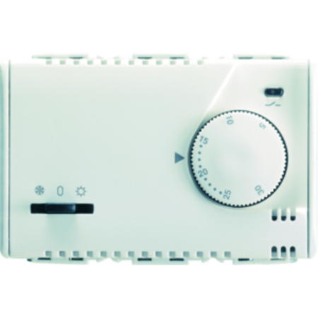 Termostat crono with knob adjustment - 230v ac 50/60hz - 3 modules - system white