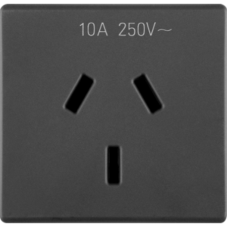 AUSTRALIAN STANDARD Priza 250V ac - 2P+E 10A - FLAT PLUG - 2 MODULES - SYSTEM BLACK