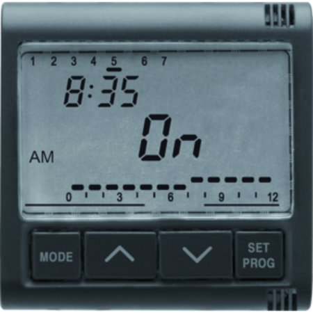 Termostat zilnic / saptamanal - 1 channel - 2 modules - system black